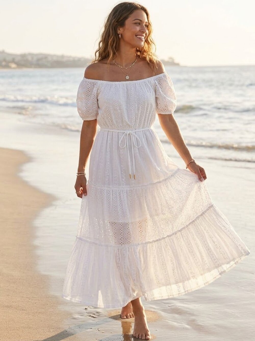 Draper James White Cotton Lace Maxi Dress – Size M